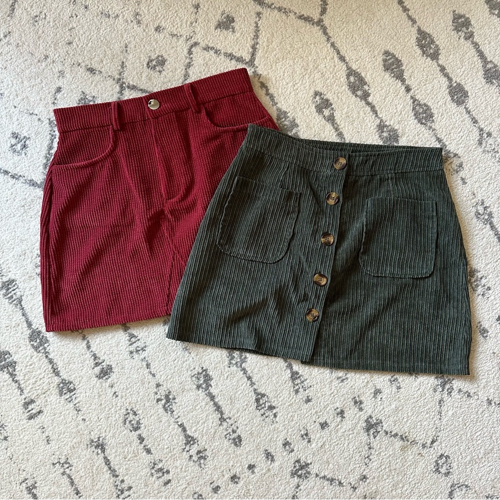 CORDUROY MINI Skirt Bundle - Medium - Olive - Rust